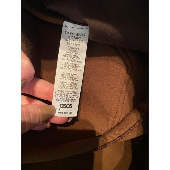 asos high waisted vinyl jeans 30x28 size 10 medium pants - Picture 5 of 5